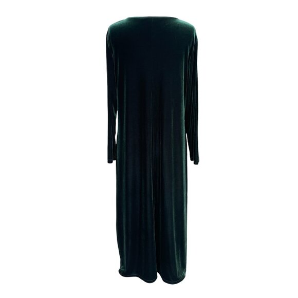 Vintage Velvet Maxi Dress Green Long Sleeve Dark Fairy Grunge Holiday Party-XXL - Picture 7 of 10